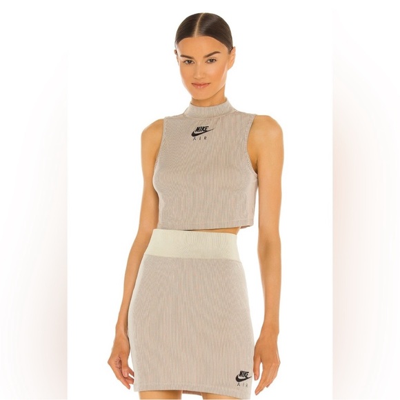 Nike Air Ribbed Crop Top and Skirt Set - Picture 1 of 5